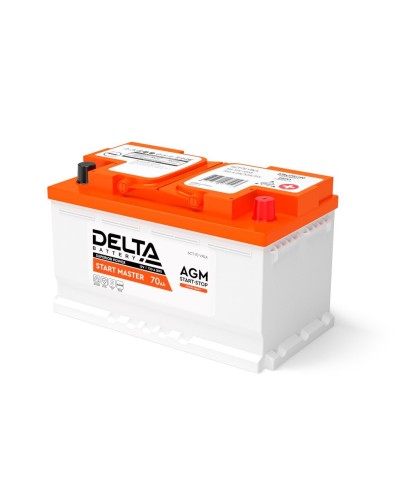 Delta START MASTER AGM 1270 (70 Ah). Аккумулятор автомобильный герметичный свинцово-кислотный. Delta в Королеве