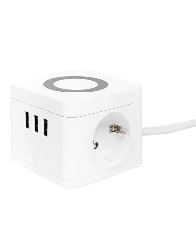 Удлинитель Куб 2 гнезда 3USB 2,4А+зарядное устройство 1,3 метра 1мм2. Удлинитель Куб. EKF в Королеве