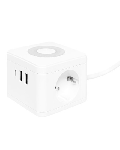 Удлинитель Куб 2 гнезда 2USB 2,4А+Type C + Ночник 1,3 метра 1мм2. Удлинитель Куб. EKF в Королеве