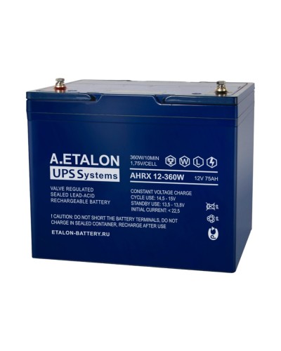 A.ETALON AHRX 12-360W (75). Аккумулятор герметичный свинцово-кислотный. ETALON в Королеве