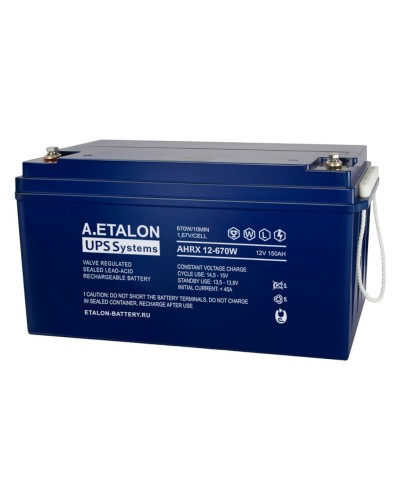 A.ETALON AHRX 12-670W (150). Аккумулятор герметичный свинцово-кислотный. ETALON в Королеве