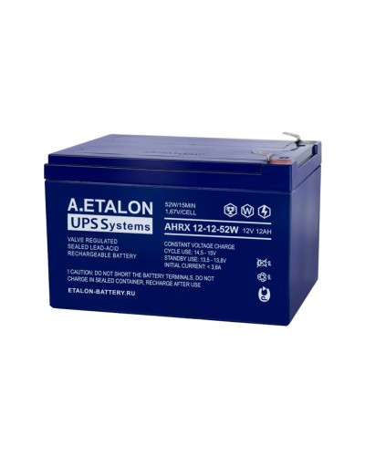 A.ETALON AHRX 12-12-52W. Аккумулятор герметичный свинцово-кислотный. ETALON в Королеве