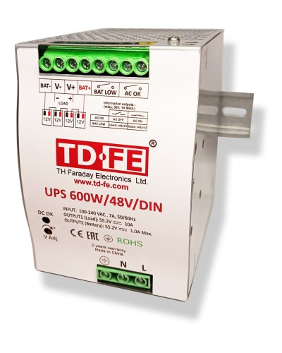 UPS 600W/48V/DIN. Источник вторичного электропитания резервированный. FARADAY в Королеве