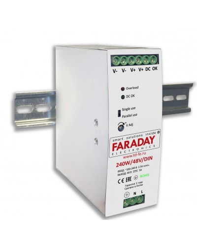 240W/48V/DIN. Блок питания. FARADAY в Королеве