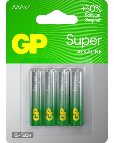 GP Super Alkaline 15A AA (GP 15AA21-2CRSBC4), упак. 4 шт. БЛИСТЕР. Алкалиновые батарейки. GP Batteries в Королеве