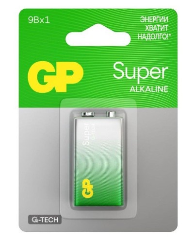 GP Super Alkaline 9V Крона (GP 1604AA21-5CRSBC1), БЛИСТЕР. Алкалиновая батарейка. GP Batteries в Королеве