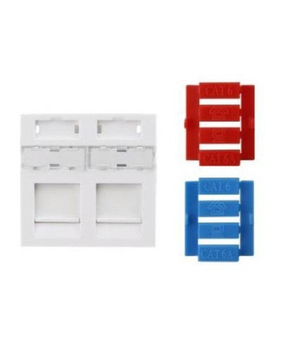 SIP3-2K-M45-45. Вставка 45x45 (аналог Mosaic) для 2х модулей Keystone Jack. Hyperline в Королеве