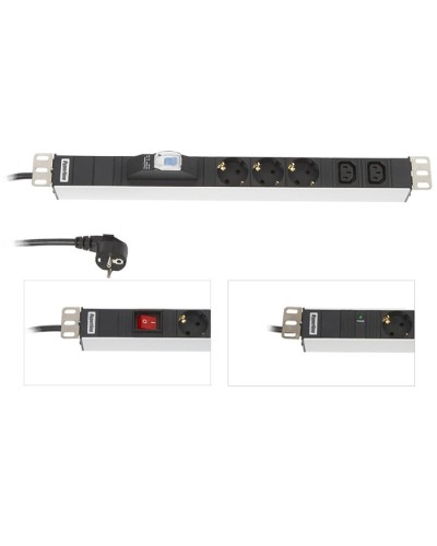 SHE19-6SH-B-2.5EU. Блок розеток 19. Hyperline в Королеве