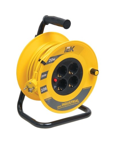 УК20 4 места, 20м (WKP15-16-04-20). Удлинитель на катушке Industrial. IEK в Королеве