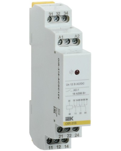 Реле промежуточное модульное OIR 3 контакта 16А 230В AC (OIR-316-AC230V). Реле промежуточное модульное. IEK в Королеве