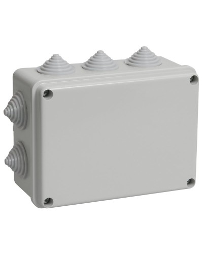 Коробка распаячная КМ41241 150х110х70 открытой проводки IP44 10 гермовводов серая (UKO10-150-110-070-K41-44). Коробка распаячная безгалогенная (HF). IEK в Королеве