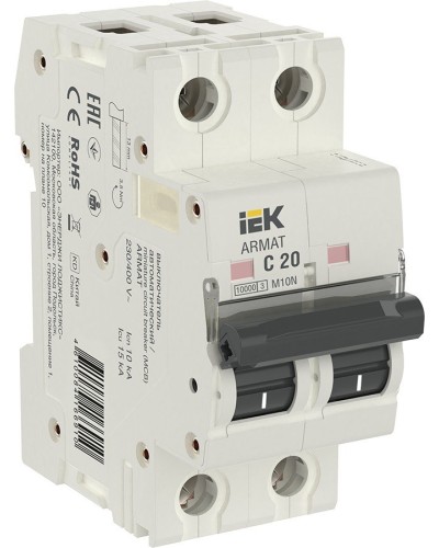 M10N 2P C 20А 10кА ARMAT (AR-M10N-2-C020). Автоматический выключатель. IEK в Королеве