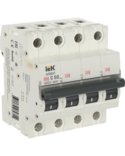 M06N 4P C 50А 6кА ARMAT (AR-M06N-4-C050). Автоматический выключатель. IEK в Королеве