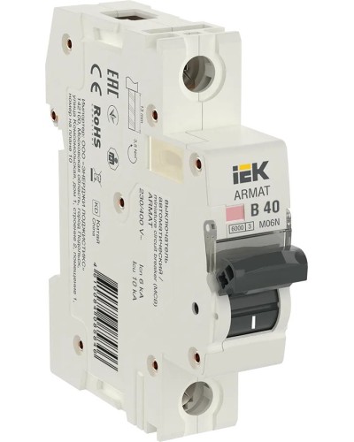 M06N 1P B 40А 6кА ARMAT (AR-M06N-1-B040). Автоматический выключатель. IEK в Королеве