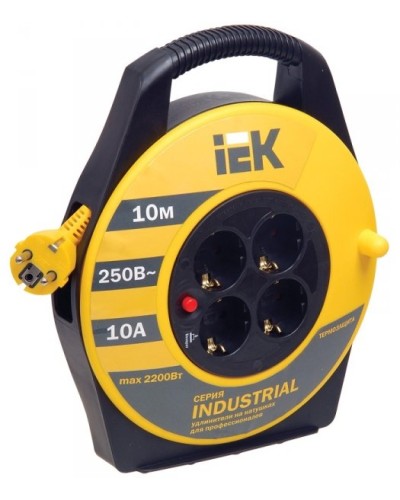 УК10 4 места, 10м (WKP14-10-04-10). Удлинитель на катушке Industrial. IEK в Королеве