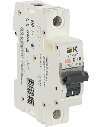 M06N 1P C 16А 6кА ARMAT (AR-M06N-1-C016). Автоматический выключатель. IEK в Королеве