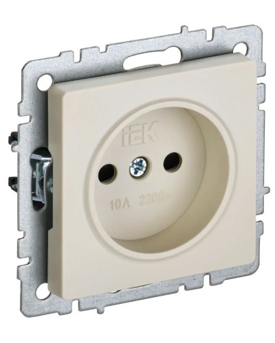 Розетка без з/к РСш10-2-БрКр бежевый BRITE (BR-R13-10-K10). Розетка без заземления с защитными шторками. IEK в Королеве