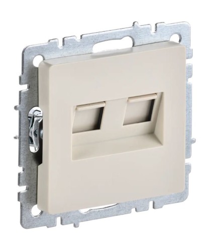 Розетка RJ11+RJ45 РК/Т12-БрКр бежевый BRITE (BR-KT20-O-1-K10). Розетка двойная. IEK в Королеве
