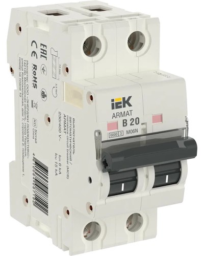 M06N 2P B 20А 6кА ARMAT (AR-M06N-2-B020). Автоматический выключатель. IEK в Королеве