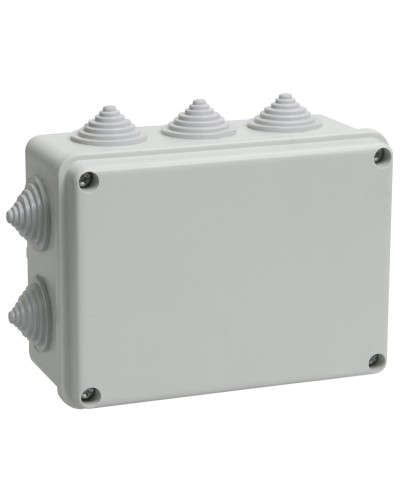 Коробка распаячная КМ41242 150х110х70 открытой проводки IP55 10 гермовводов серая (UKO10-150-110-070-K41-55). Коробка распаячная безгалогенная (HF). IEK в Королеве