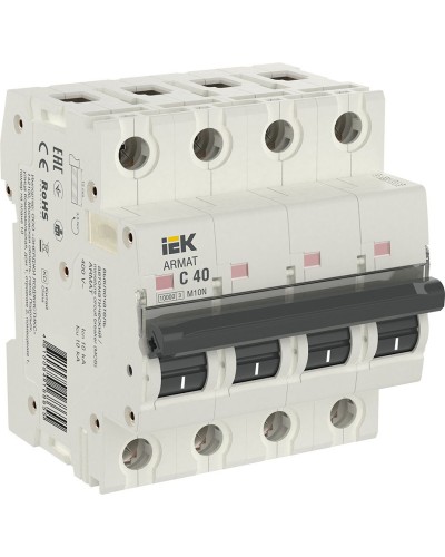 M10N 4P C 40А 10кА ARMAT (AR-M10N-4-C040). Автоматический выключатель. IEK в Королеве