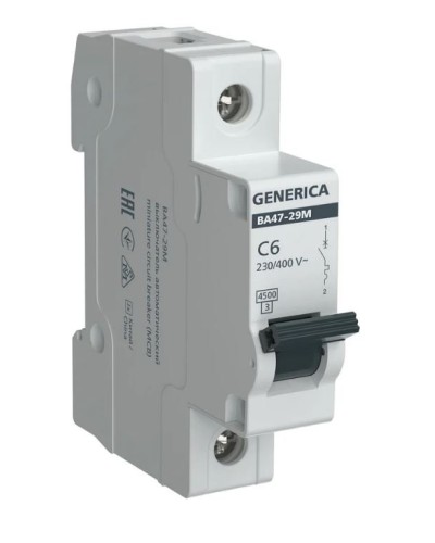 GENERICA ВА47-29М 1P C 6А 4,5кА (MVA21-1-006-C-G). Автоматический выключатель. IEK в Королеве