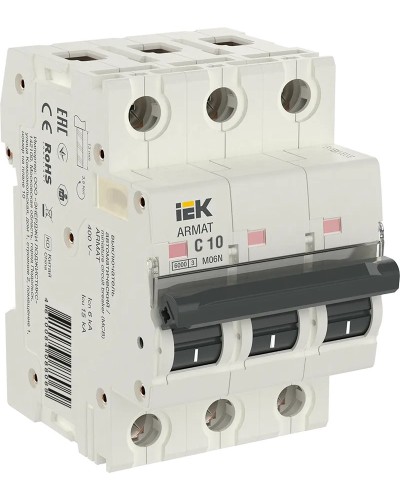 M06N 3P C 10А 6кА ARMAT (AR-M06N-3-C010). Автоматический выключатель. IEK в Королеве
