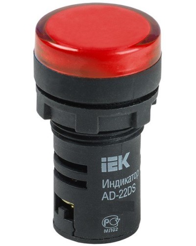 Лампа AD22DS (LED) матрица D22мм красный 12В AC/DC (BLS10-ADDS-012-K04). Светосигнальный индикатор. IEK в Королеве