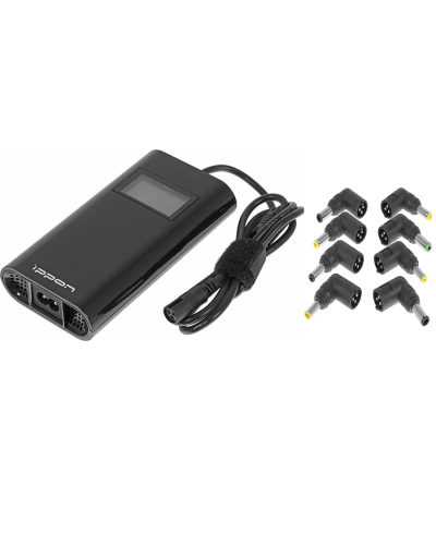 Блок питания Ippon D90U автоматический 90W 15V-19.5V 8-connectors 4.5A 1xUSB 2.1A, LCD индикатор (654527). Блок питания. Ippon в Королеве