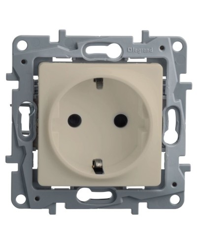 Розетка 2К+З ETIKA, слоновая кость (672321). Розетка. LegranD в Королеве