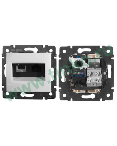 Розетка Valena 2xRJ11+RJ45 Cat.6, белый (770080). Розетка. LegranD в Королеве
