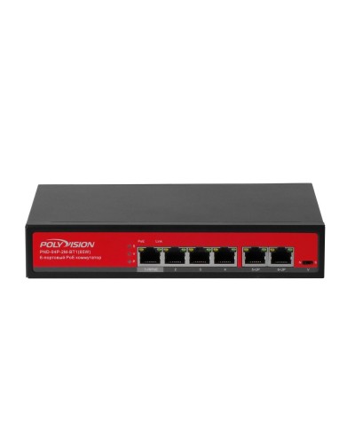 PND-04P-2M-BT1 (65W). Коммутатор неуправляемый 6-портовый с функцией PoE. Polyvision в Королеве