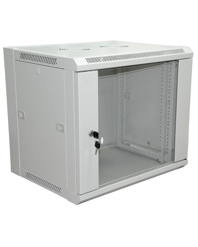 Шкаф телекоммуникационный 19 настенный 9U 600×450×500 мм (ШxГxВ) - передняя дверь стекло, боковые стенки съемные (разобранный) RAL 7035 (04-2201). Шкаф телекоммуникационный 19 настенный 9U. Rexant в Королеве