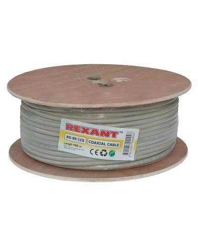 RG-8X, 50 Ом, CCS/Al/A, 75% (01-2021). Кабель коаксиальный радиочастотный. Rexant в Королеве