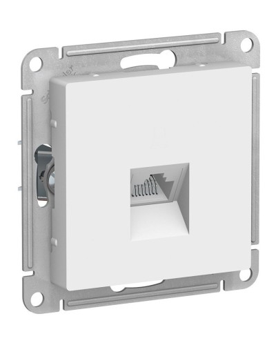 AtlasDesign розетка RJ45, кат. 5Е, 1-местная, скрытой установки, механизм, белый (ATN000183). Розетка компьютерная. Systeme Electric в Королеве