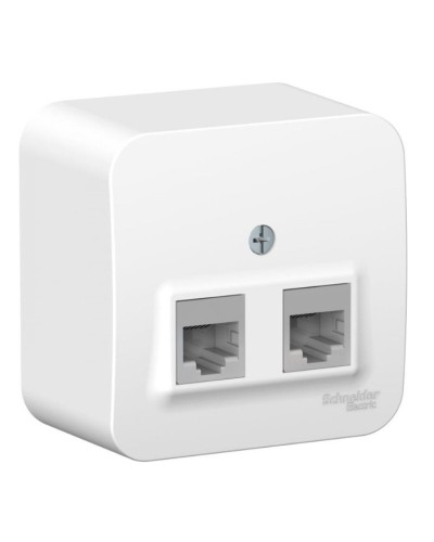 BLANCA розетка RJ45 2-местная, кат. 5Е, открытой установки, белый (BLNIA045451). Розетка компьютерная с изолированной пластиной. Systeme Electric в Королеве