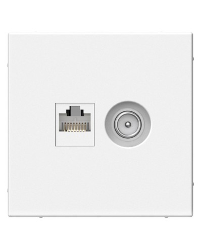 ArtGallery розетка двойная RJ45+TV, кат. 5Е, скрытой установки, механизм, белый (GAL000189). Розетка компьютерная + TV. Systeme Electric в Королеве