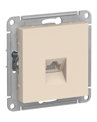 AtlasDesign розетка RJ45, кат. 5Е, 1-местная, скрытой установки, механизм, бежевый (ATN000283). Розетка компьютерная. Systeme Electric в Королеве