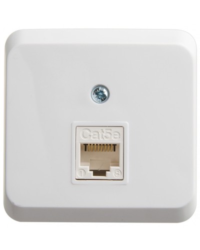 Этюд розетка RJ45 1-местная, кат. 5Е, открытой установки, белый (KOMA-001B). Розетка компьютерная. Systeme Electric в Королеве