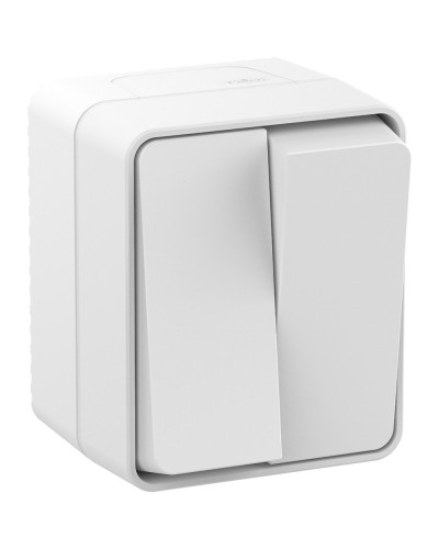 AtlasDesign PROFI54 выключатель 2-клавишный, открытой установки, белый (ATN540151). Выключатель. Systeme Electric в Королеве