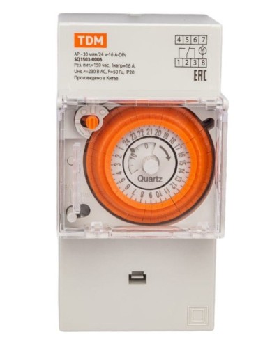 АР-30мин/24ч-16А-DIN (3 модуля) TDM (SQ1503-0006). Аналоговое суточное реле. TDM ЕLECTRIC в Королеве