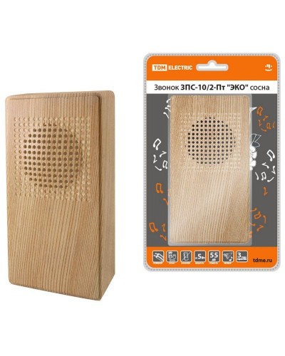 ЗПС-10/2-Пт ЭКО сосна, птичка, без кнопки, AC 230V (SQ1901-0026). Звонок проводной. TDM ЕLECTRIC в Королеве