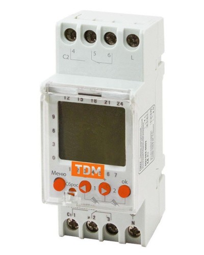 ТЭ822-2кан-1мин/7дн-44on/off-2х16А-DIN TDM (SQ1503-0003). Таймер электронный. TDM ЕLECTRIC в Королеве