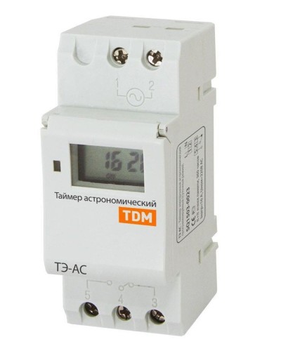 ТЭ-АС-1мин/24ч-8on/off-16А-DIN (астрономический) TDM (SQ1503-0023). Таймер электронный. TDM ЕLECTRIC в Королеве