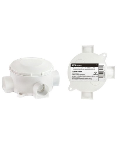 Распаячная коробка ОП D80х35мм, IP42, 3-х рожковая, белая TDM (SQ1401-4014). Распаячная коробка ОП. TDM ЕLECTRIC в Королеве