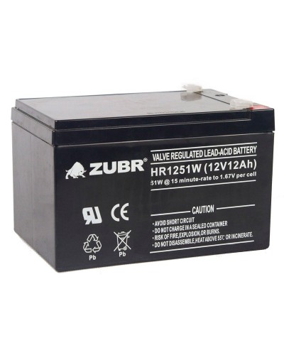ZUBR HR 1251W (12V, 12Ah). Аккумулятор герметичный свинцово-кислотный. ZUBR в Королеве