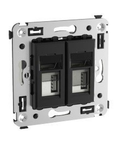 Розетка USB в стену Avanti черный квадрат (4402543). Розетка USB. ДКС в Королеве