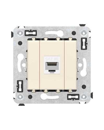 Розетка RJ-45 в стену, кат.5E, Avanti, одинарная, ванильная дымка (4405663). Розетка компьютерная. ДКС в Королеве