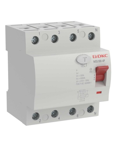 YON MAX MDL100 ВДТ, 4P, 30mA, 25A, АС (MDL100-4P2-25-AC). Автоматический выключатель дифференциальный (УЗО). ДКС в Королеве