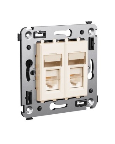 Розетка RJ-45 Avanti в стену двойная экранированная ванильная дымка (4405364). Розетка. ДКС в Королеве